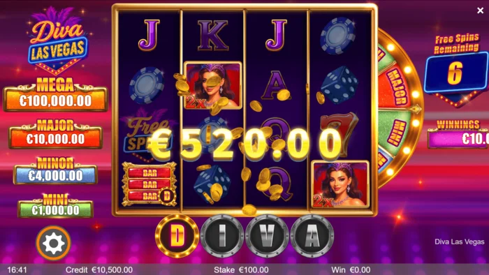Diva Las Vegas - combinație câștigătoare cu Wild-uri